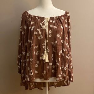 Francesca’s Miami Floral Off-Shoulder Bohemian Blouse